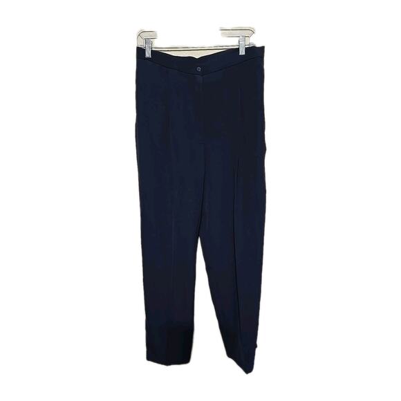 NWT Vtg Villager Navy Blue Straight Leg Formal Trousers Pants Womans Size 12 - Picture 1 of 6